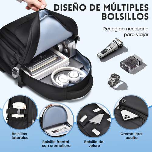 Mochila Escolar, Deportiva, Gym y Viaje Backpack Unisex gran capacidad 30L para Laptop 15.6in Oxford Impermeable Multiuso Unisex Mochila con Bolsillo Antirrobo y 11 Compartimentos Color blanco