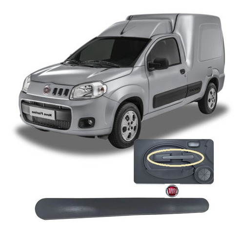 Moldura Puxador Porta Uno Fiorino 2010/2014 Elétrico Grafite