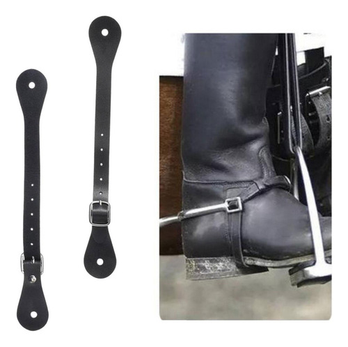 Correas De Espolón Ajustables, 1 Par, Vaquero, Negro