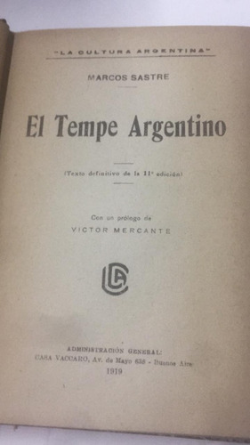 El Tempe Argentino. Marcos Sastre