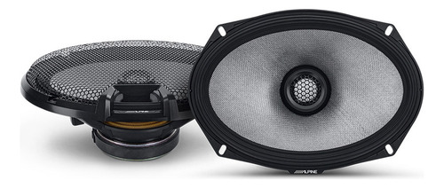Bocina tipo tweeter Alpine R2S69 para moto/cuatriciclo color negro 6" x 9" x 2 unidades