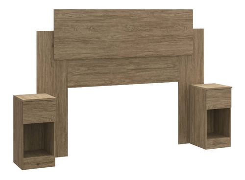 Cabeceira Com 2 Mesa Cabeceira Ca20 Wood - Decibal Móveis Cor Marrom