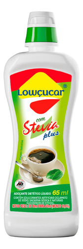 Adoçante Líquido Com Stevia Diet Lowçucar 65ml - Kit Com 12