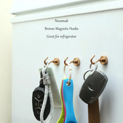 10 Ganchos Magneticos De 10kg Color Bronce