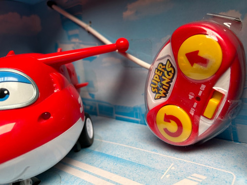 Controle remoto Super Wings Jett com luz e som, avião vermelho
