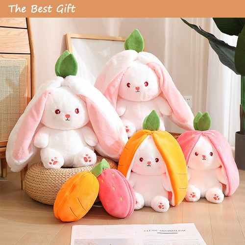Conejo De Peluche De Zanahoria/ Fresa De Reversible 2pcs
