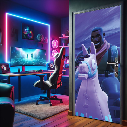 Vinilo Decorativo Adhesivo Para Puertas Fortnite 23 Gamer 