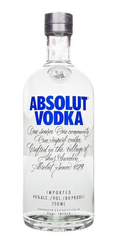 Vodka Absolut Regular 750ml - Original - Black Friday