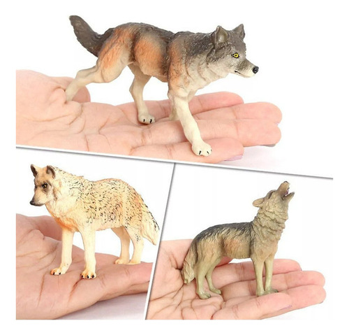 Juego De 6 Juguetes Modelo Lobo Animal Salvaje Para Niños