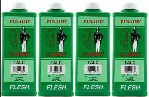 4 Pz Talcos Clubman Pinaud Flesh Para Barbero 255g 9oz