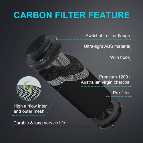 Filtro De Aire Y Carbon Ipower De 6 Pulgadas Con Control De