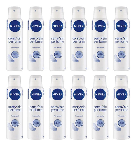 Desodorante Aero Nivea 150ml Sem Perfume Sensitive Pure-12un