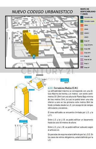 Imagen 1 de 3 de Lote De 11.04 X 49.06 Superficie 571m2 Alt Max 17.20m Pb+ 5 Pisos + 2 Retiros