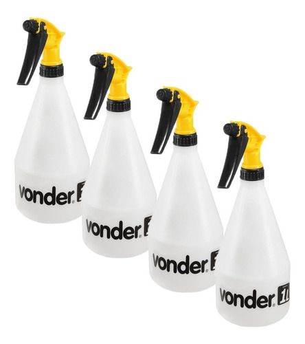 Kit 04 Pulverizador E Borrifador 1l Vonder Limpeza Jardim