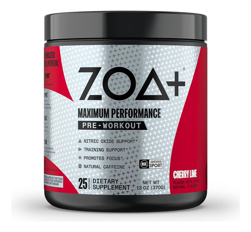 Zoa+ Pre Workout Powder, Fruit Punch - Certificado Por La Ns