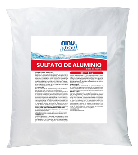 Sulfato De Aluminio Ninu 5 Kg Clarificador Floculante