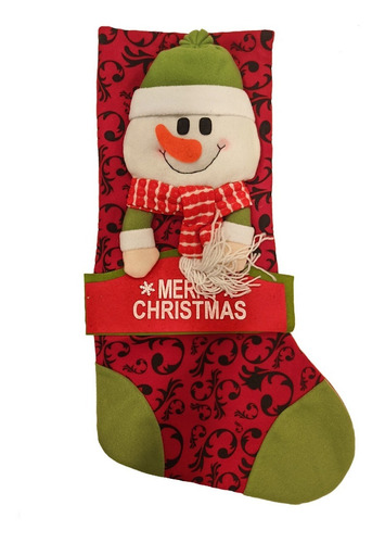 Bota De Papa Noel Merry Christmas  33 X 60 Cm Sheshu Navidad