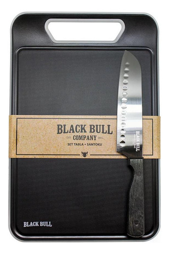 Set Tabla + Cuchillo Santoku Black Bull Negro