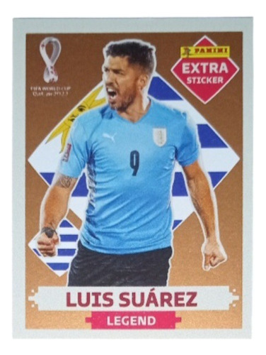 Figurita Extra Sticker Bronce Luis Suarez Mundial Qatar 2022
