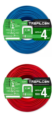 Cable 4mm Unipolar Trefilcon Pack 2 Rollos De 25mts C/u