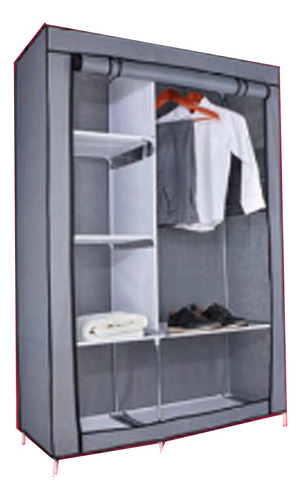 Closet Armable Portatil Entrepaños Ecologica Gris Para Ropa