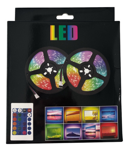 Cinta Led Para Televisor, Tira Led Pc Usb 5050 Rbg 2mts 4 Colores