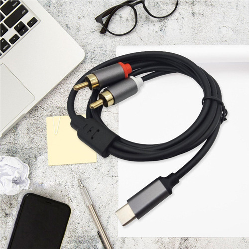 - Tipo-c Macho A 2 Rca Y Cable Macho Usb C Para Auriculares