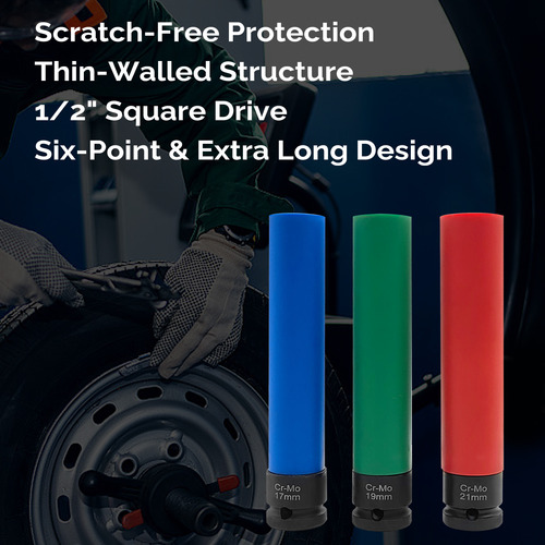 Soquete Mm 19 Drive Impact Lug Nut Soquete Fino De 1/2 Cr-m