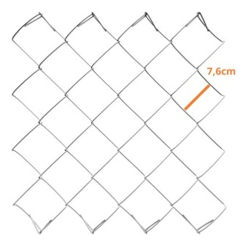 Kit Alambrado 2,00x25,00m Fio 14 (2,11mm) Malha 3 (7,62cm) Prateado