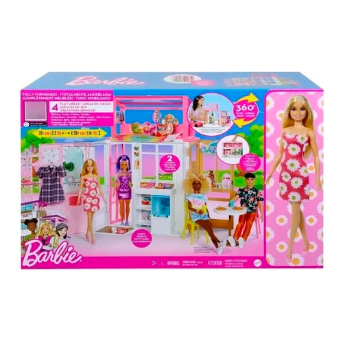 Set Barbie Casa Glam Con Muñeca Hcd48 Universo Binario