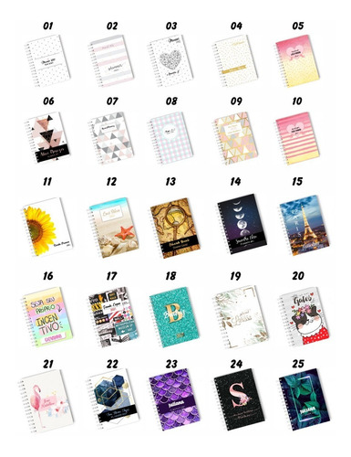 Imagem 5 de 10 de Agenda Personalizada Ano Atual C/nome Floral Preta