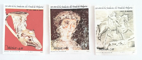 3 Estampillas  Timbres Postales  1300 Años De  Bulgaria 