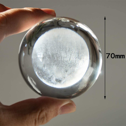 Presente De Peso De Papel Com Bola De Cristal De Lua Laser