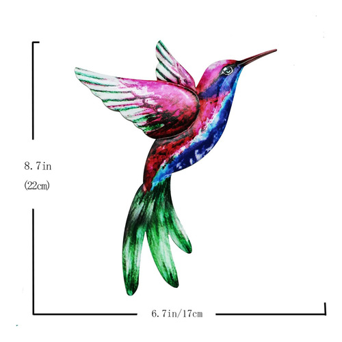 Colibrí Decoración De Pared Pájaro Escultura De Púrpura