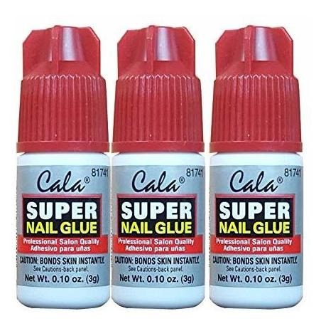 3 Botellas Super Nail Glue Profesional Salon Calidad, Rápido