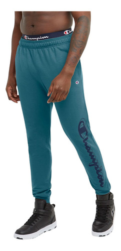 Pantalón Jogger Hombre Champion Powerblend Graphic Turquesa