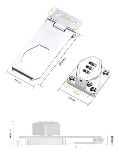 Y Cerradura De Combinación De Puerta De Argenta 8x4.1x2.3cm