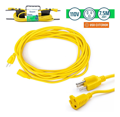 Extension Electrica 25ft 1 Toma Troen