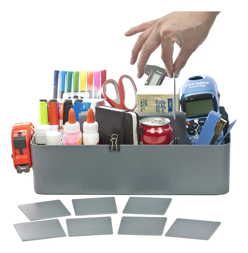 Organizador Portátil Apilable De Plástico Rosa Gris 2 Unidad