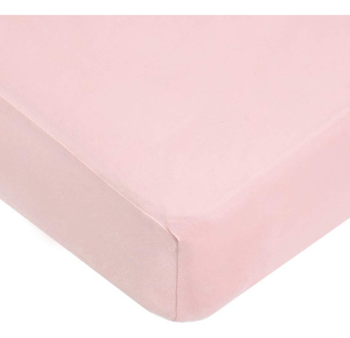 Sábana Bajera Ajustable Rosa Bebé 100% Algodón Para Cuna