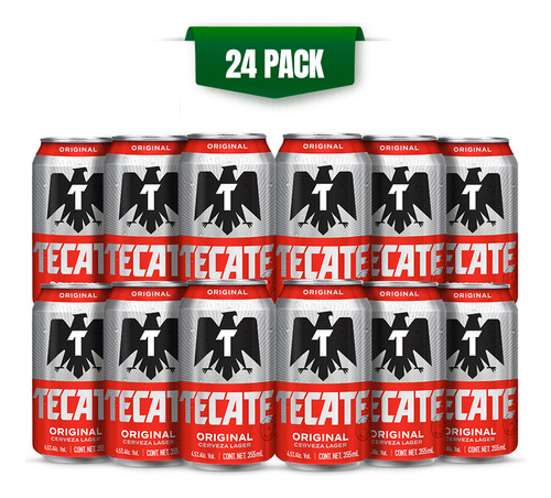 Cerveza Tecate Original 24 Latas De 355ml