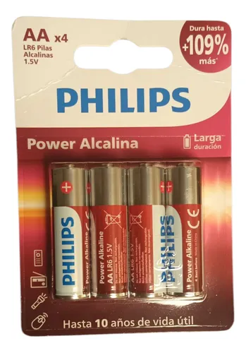 Pila Alcalina Philips Aa Pack X 4
