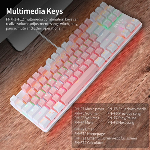 Teclado Mecánico Ligero Mecánico Con Cable Con 87 Teclas