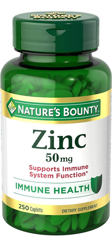 Nature's Bounty Zinc 50 Mg 250 Tabletas Americano