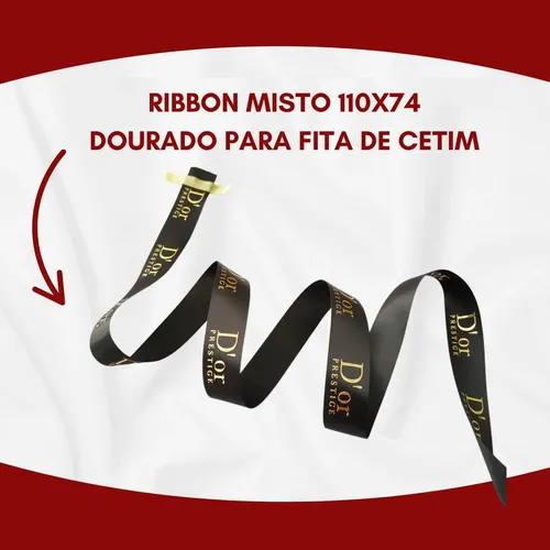 Ribbon Dourado Para Fita De Cetim Elgin Argox Zebra Zetex