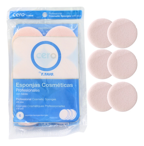 6 Esponjas Cosméticas, Sábila. Aplicador Maquillaje, Suave