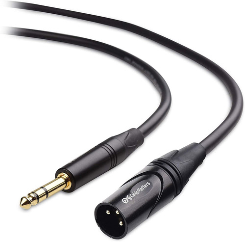 Cable De Audio Trs 1/4  A Xlr 3 Pines, M/m De 2m | Negro