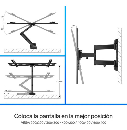 Soporte Para Pantalla Hasta 70 Brazo Articulado