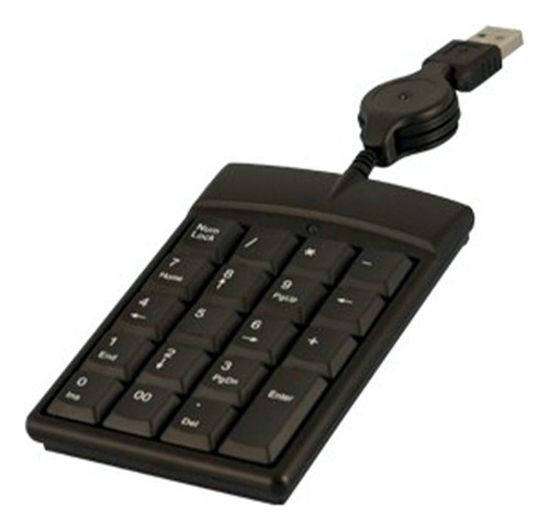 Teclado Numerico Usb Retractil Black Empresas Clic Suave