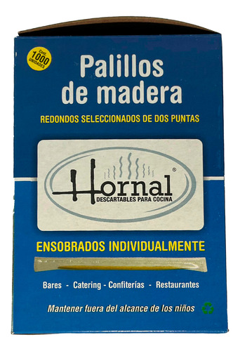 Escarbadientes Ensobrados De Madera Caja X1000 Un Hornal